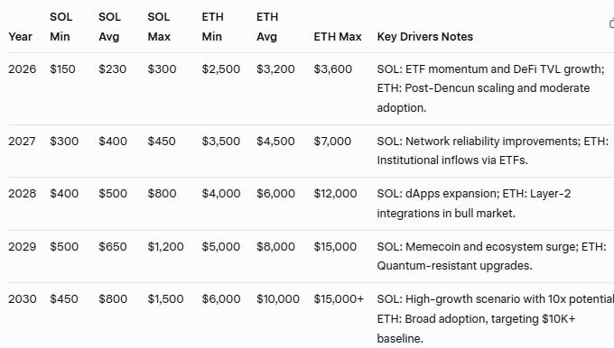 Solana vs. Ethereum 2026-2030
